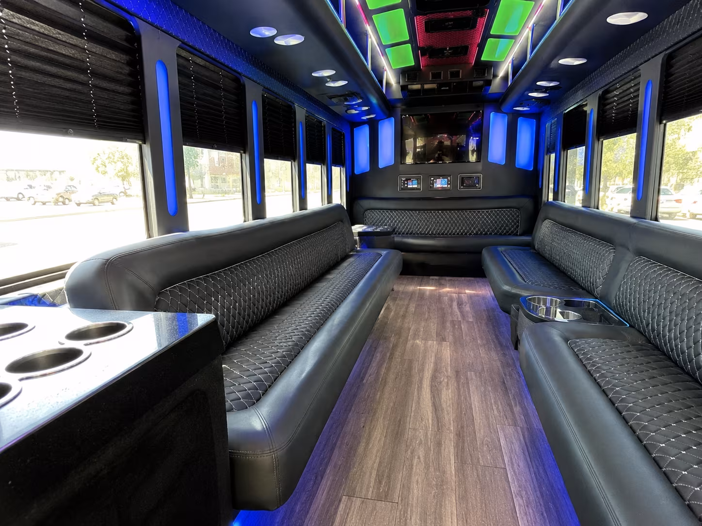 bakersfield 15 passenger party bus inside