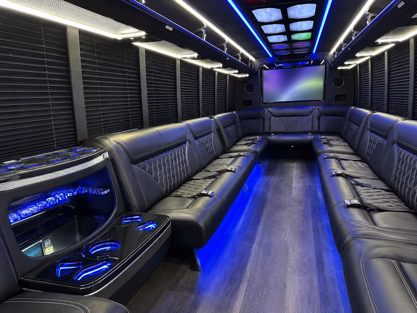 bakersfield 20 passenger party bus inside