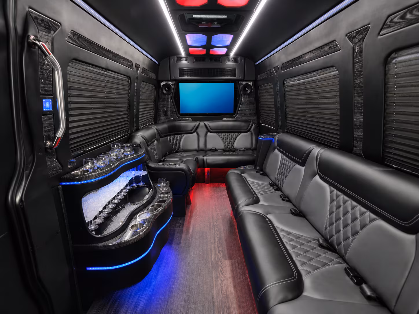 bakersfield 25 passenger party bus inside