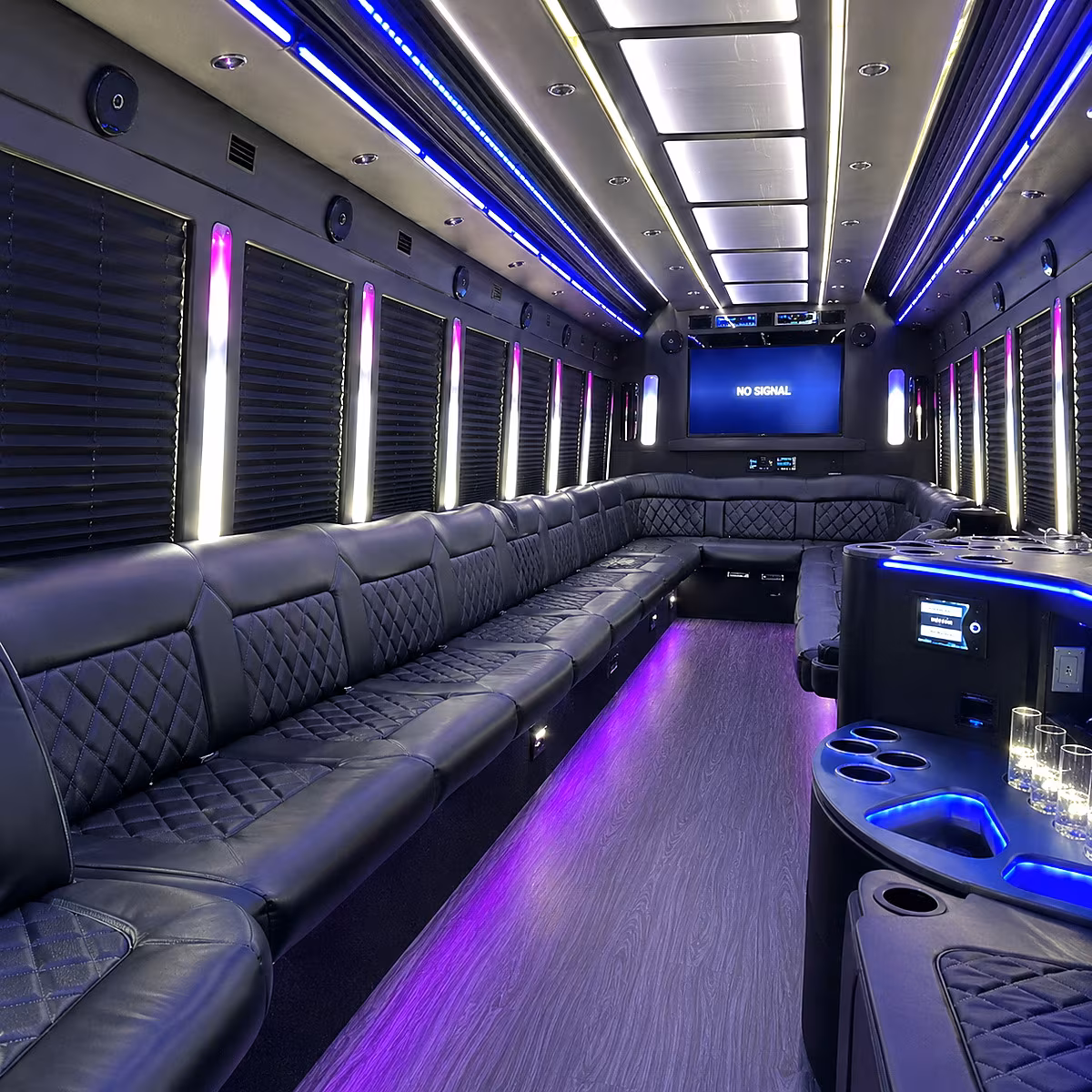 bakersfield 30 passenger party bus inside