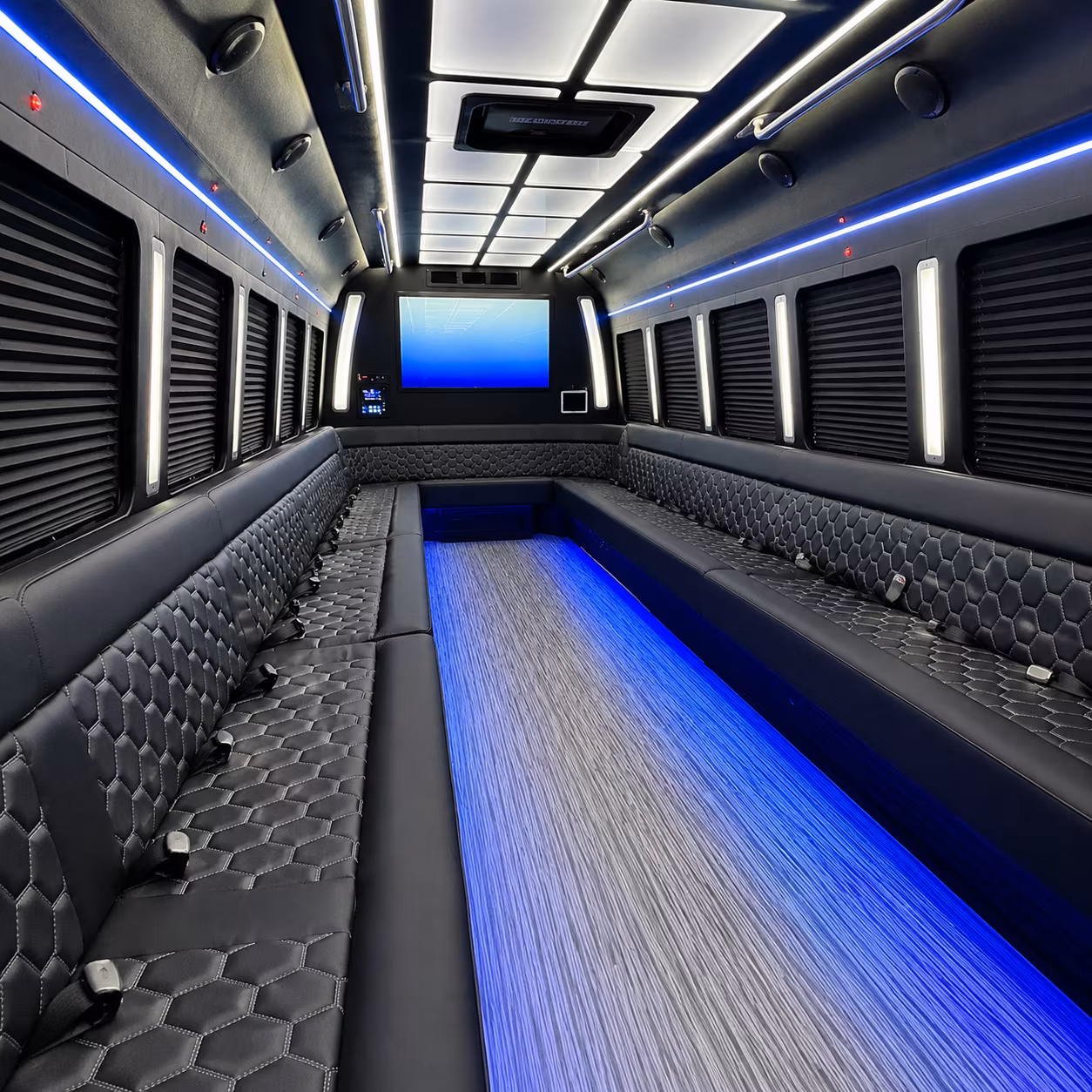 bakersfield 50 passenger party bus inside