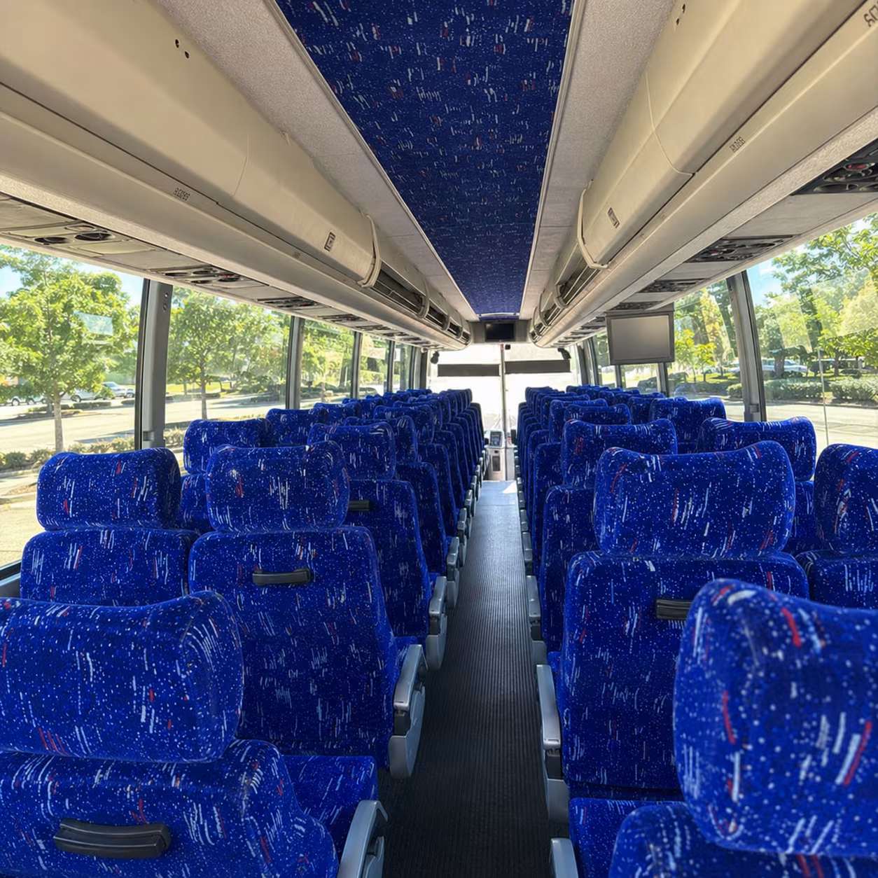 bakersfield 56 passenger charter bus inside