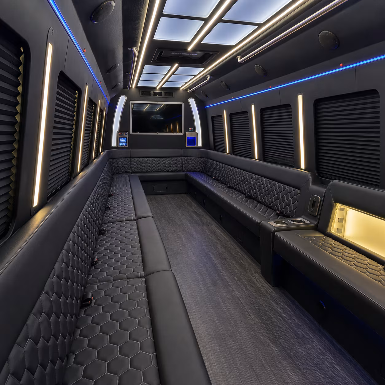 bakersfield party bus rental interior